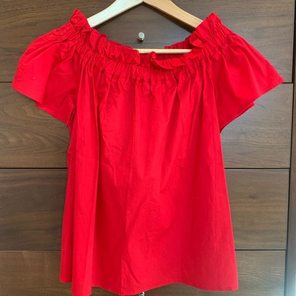 Red off the shoulder blouse - Picture 2 of 4